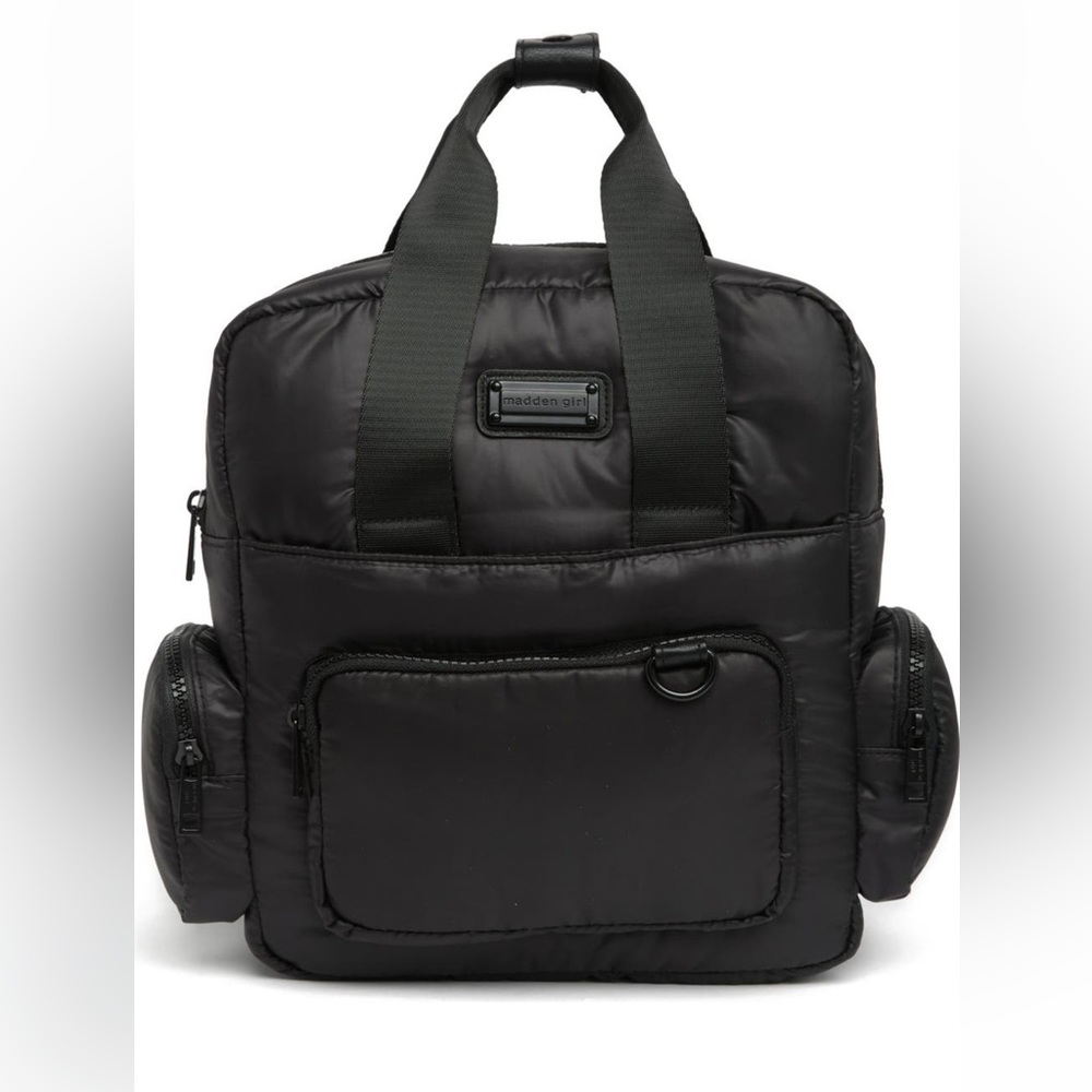 Madden Girl Black Parachute Square Backpack
